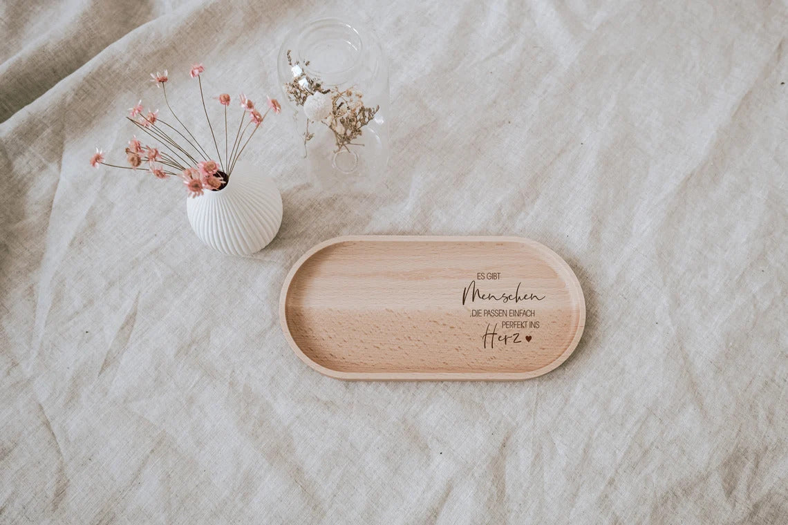 Gift for Mother's Day Beech Wood Tray Engraved With Thank You Mom Waxed Beech Serving Board