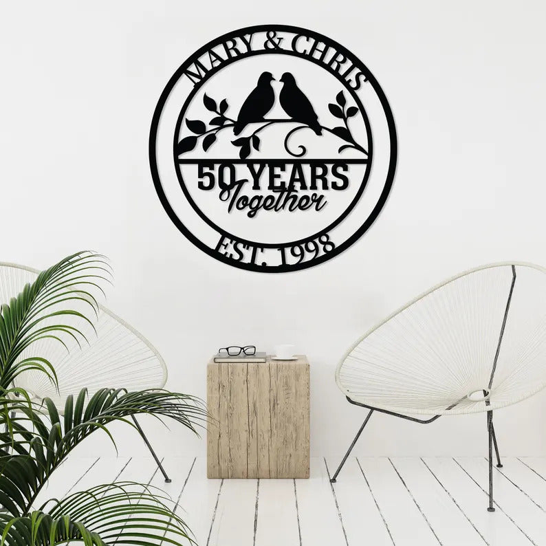 Celebrate a Love Story for the Ages with Our Custom Metal Anniversary Sign