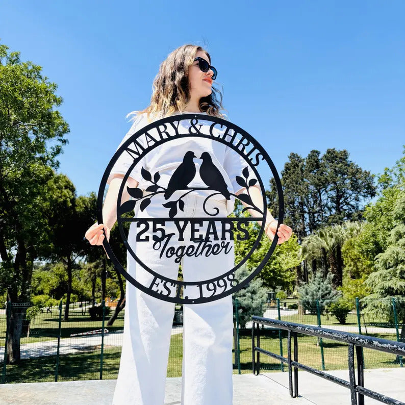 Celebrate a Love Story for the Ages with Our Custom Metal Anniversary Sign